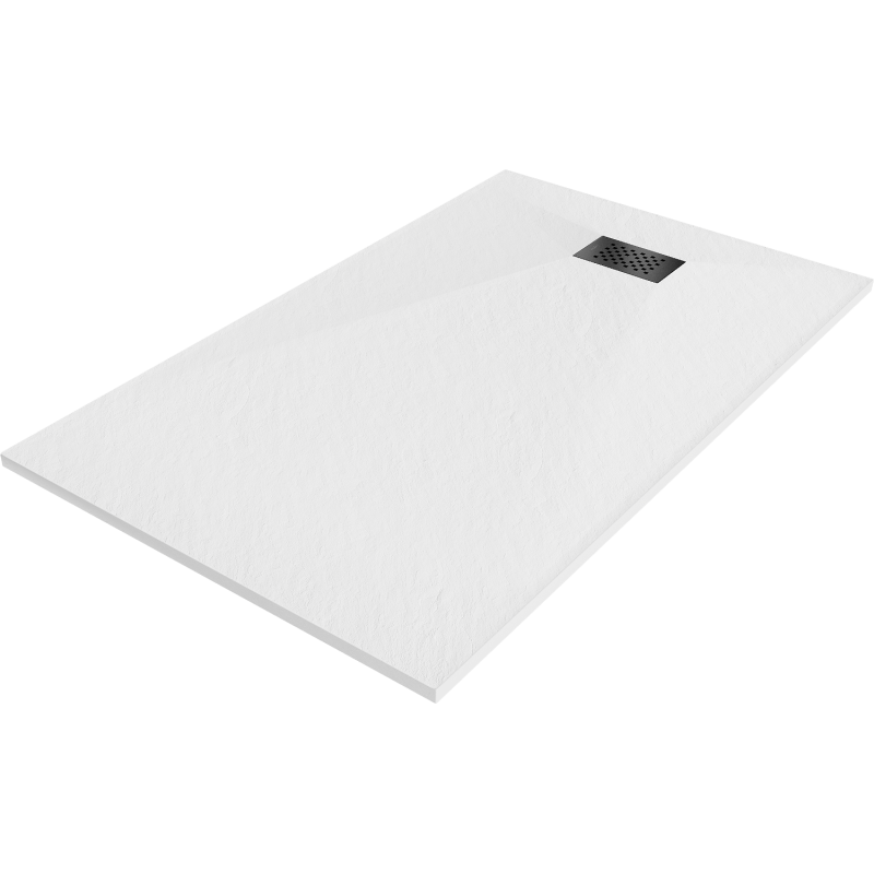 Mexen Hugo brodzik prostokątny SMC 150 x 90 cm, biały, maskownica czarna - 42109015-B