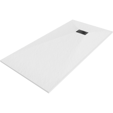 Mexen Hugo brodzik prostokątny SMC 180 x 90 cm, biały, maskownica czarna - 42109018-B