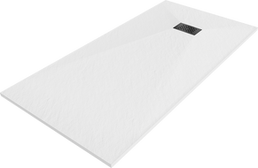 Mexen Hugo brodzik prostokątny SMC 180 x 90 cm, biały, maskownica czarna - 42109018-B
