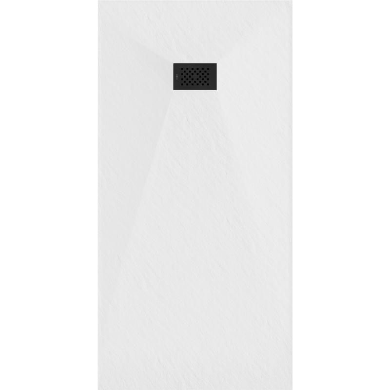 Mexen Hugo brodzik prostokątny SMC 180 x 90 cm, biały, maskownica czarna - 42109018-B
