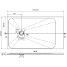 Mexen Hugo brodzik prostokątny SMC 180 x 90 cm, biały, maskownica czarna - 42109018-B