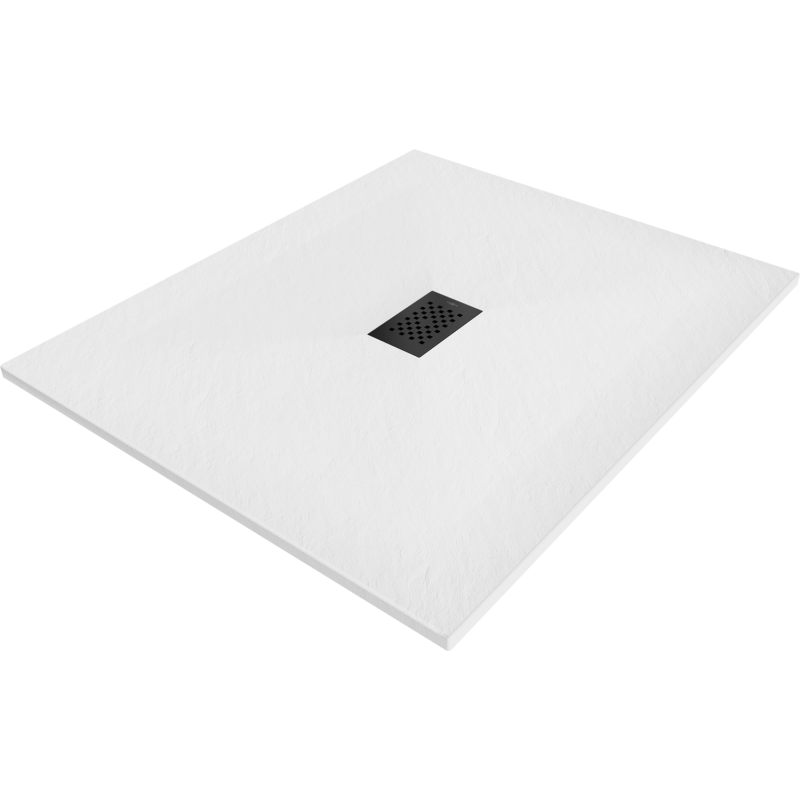 Mexen Hugo brodzik prostokątny SMC 110 x 100 cm, biały, maskownica czarna - 42101011-B