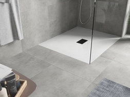 Mexen Hugo brodzik prostokątny SMC 120 x 100 cm, biały, maskownica czarna - 42101012-B