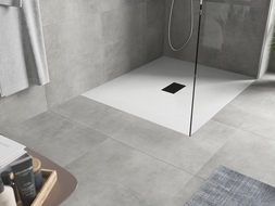 Mexen Hugo brodzik prostokątny SMC 140 x 100 cm, biały, maskownica czarna - 42101014-B