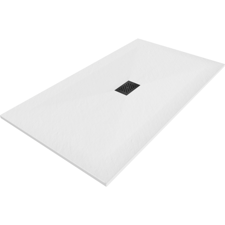 Mexen Hugo brodzik prostokątny SMC 160 x 100 cm, biały, maskownica czarna - 42101016-B