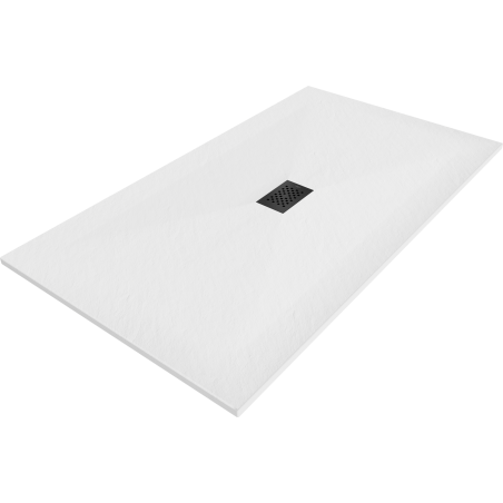 Mexen Hugo brodzik prostokątny SMC 170 x 100 cm, biały, maskownica czarna - 42101017-B