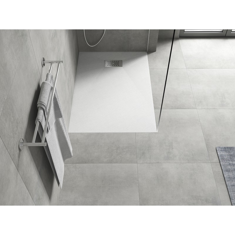 Mexen Hugo brodzik prostokątny SMC 110 x 80 cm, biały, maskownica inox - 42108011-X
