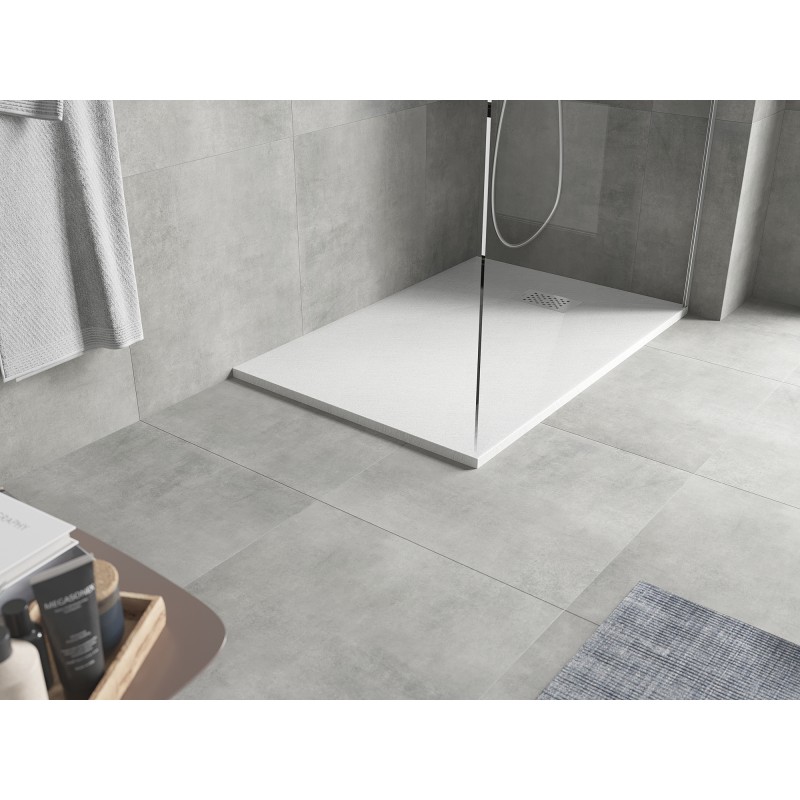 Mexen Hugo brodzik prostokątny SMC 110 x 80 cm, biały, maskownica inox - 42108011-X