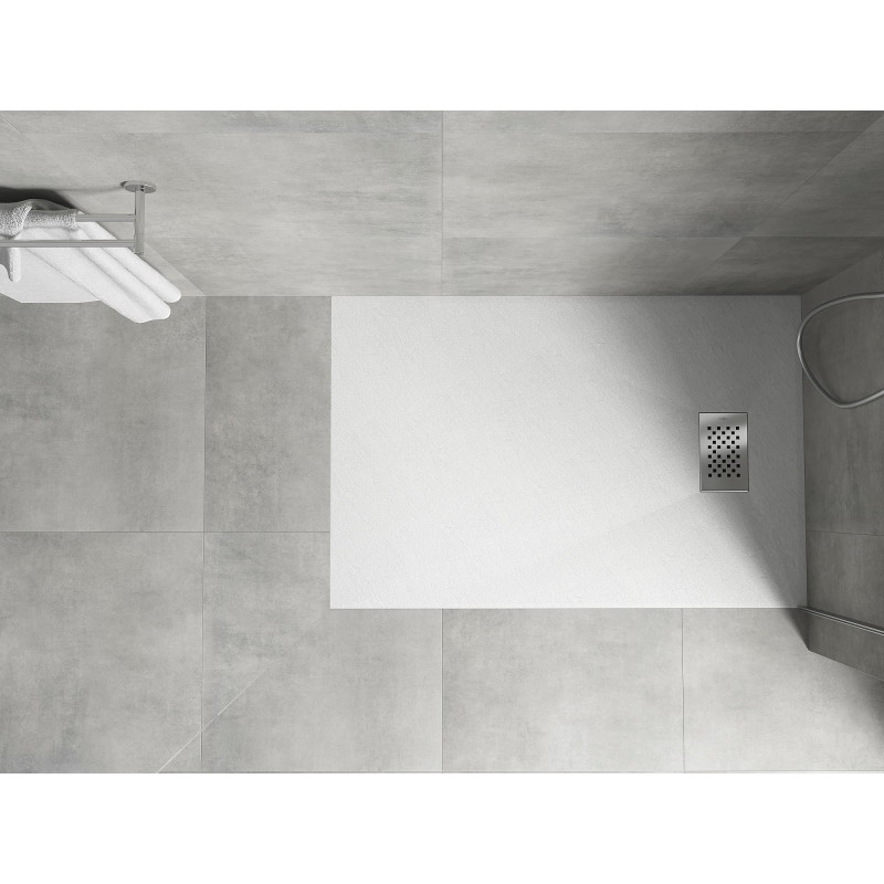 Mexen Hugo brodzik prostokątny SMC 100 x 90 cm, biały, maskownica inox - 42109010-X