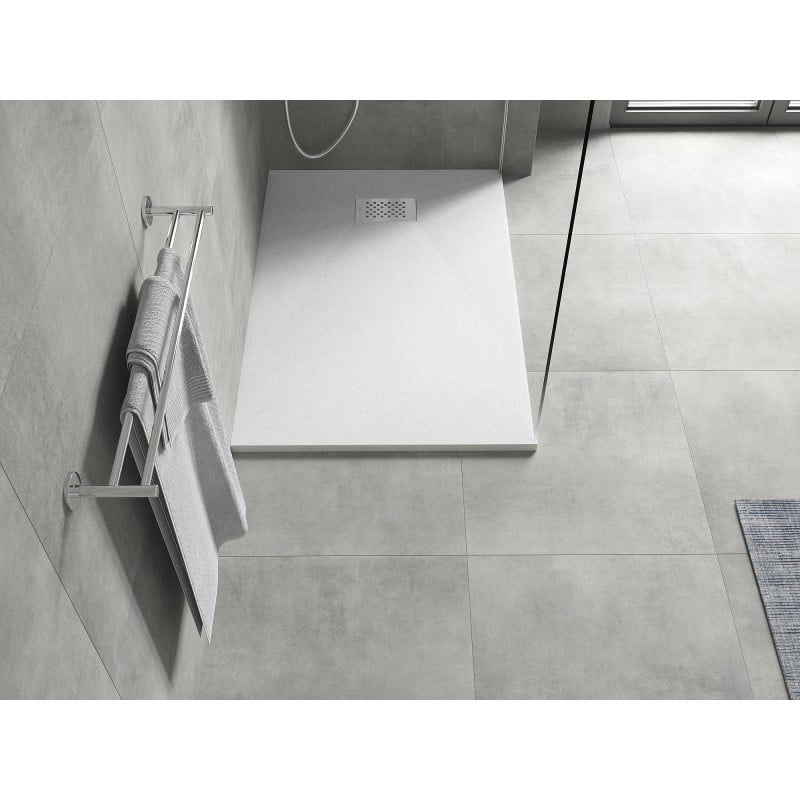 Mexen Hugo brodzik prostokątny SMC 110 x 80 cm, biały, maskownica inox - 42108011-X