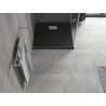 Mexen Hugo brodzik kwadratowy SMC 70 x 70 cm, czarny, maskownica inox - 42707070-X