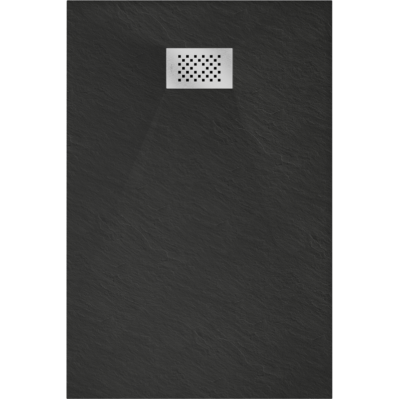 Mexen Hugo brodzik prostokątny SMC 90 x 70 cm, czarny, maskownica inox - 42707090-X