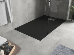 Mexen Hugo brodzik prostokątny SMC 160 x 70 cm, czarny, maskownica inox - 42707016-X