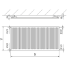 Mexen CH10 Hygiene grzejnik płytowy 300 x 800 mm, podłączenie boczne, 265 W, czarny - W410H-030-080-70