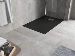 Mexen Hugo brodzik prostokątny SMC 120 x 80 cm, czarny, maskownica inox - 42708012-X