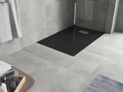 Mexen Hugo brodzik prostokątny SMC 130 x 80 cm, czarny, maskownica inox - 42708013-X