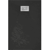 Mexen Hugo brodzik prostokątny SMC 120 x 80 cm, czarny, maskownica inox - 42708012-X