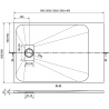 Mexen Hugo brodzik prostokątny SMC 130 x 80 cm, czarny, maskownica inox - 42708013-X