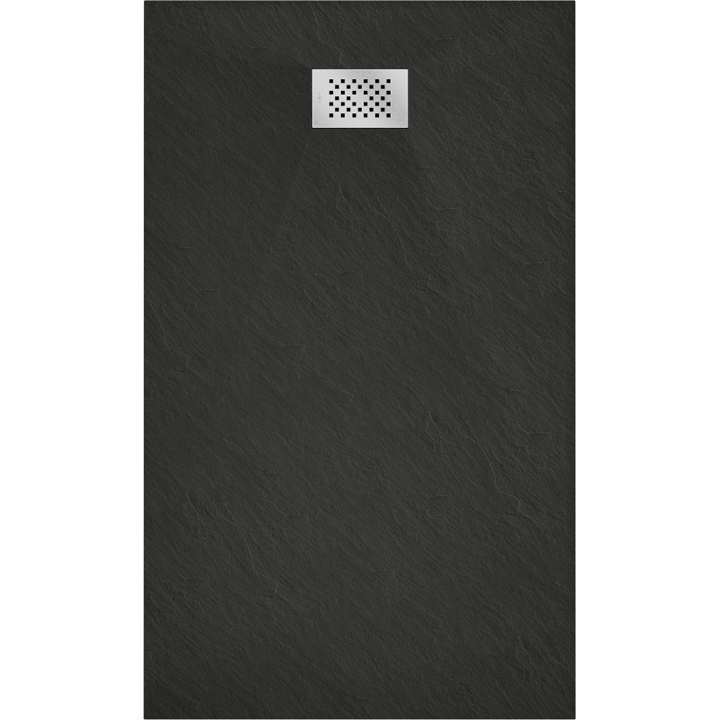 Mexen Hugo brodzik prostokątny SMC 140 x 80 cm, czarny, maskownica inox - 42708014-X