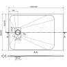 Mexen Hugo brodzik prostokątny SMC 150 x 80 cm, czarny, maskownica inox - 42708015-X