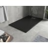 Mexen Hugo brodzik prostokątny SMC 160 x 80 cm, czarny, maskownica inox - 42708016-X