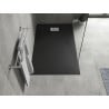 Mexen Hugo brodzik prostokątny SMC 160 x 80 cm, czarny, maskownica inox - 42708016-X