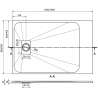 Mexen Hugo brodzik prostokątny SMC 160 x 80 cm, czarny, maskownica inox - 42708016-X