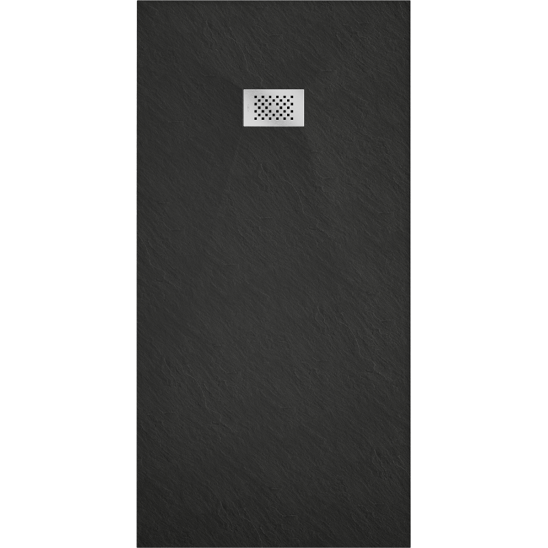 Mexen Hugo brodzik prostokątny SMC 170 x 80 cm, czarny, maskownica inox - 42708017-X