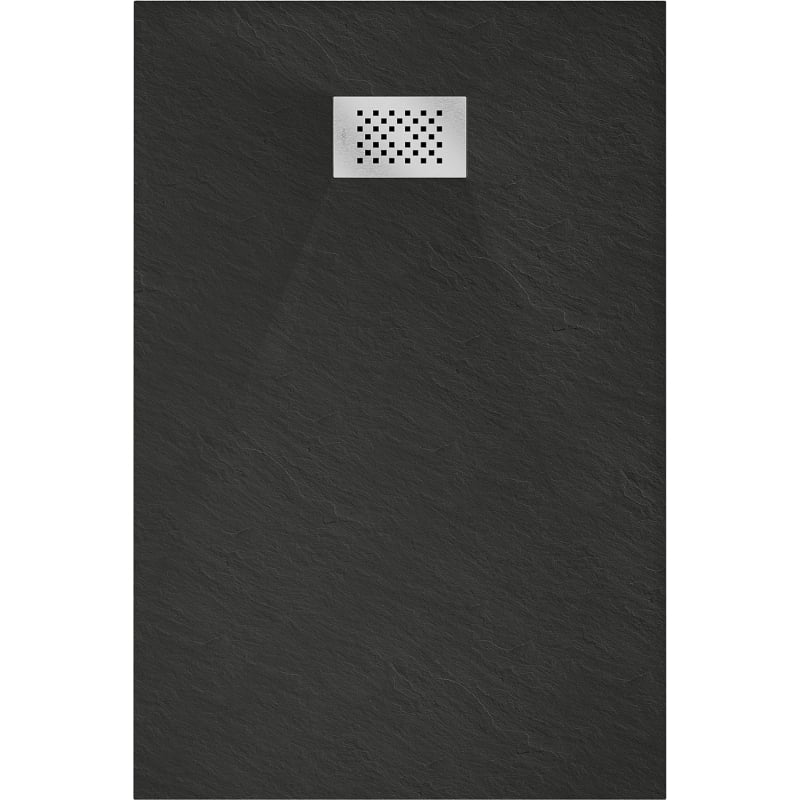 Mexen Hugo brodzik prostokątny SMC 130 x 90 cm, czarny, maskownica inox - 42709013-X