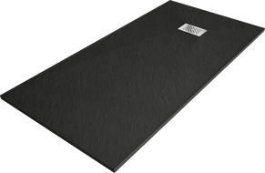 Mexen Hugo brodzik prostokątny SMC 170 x 90 cm, czarny, maskownica inox - 42709017-X