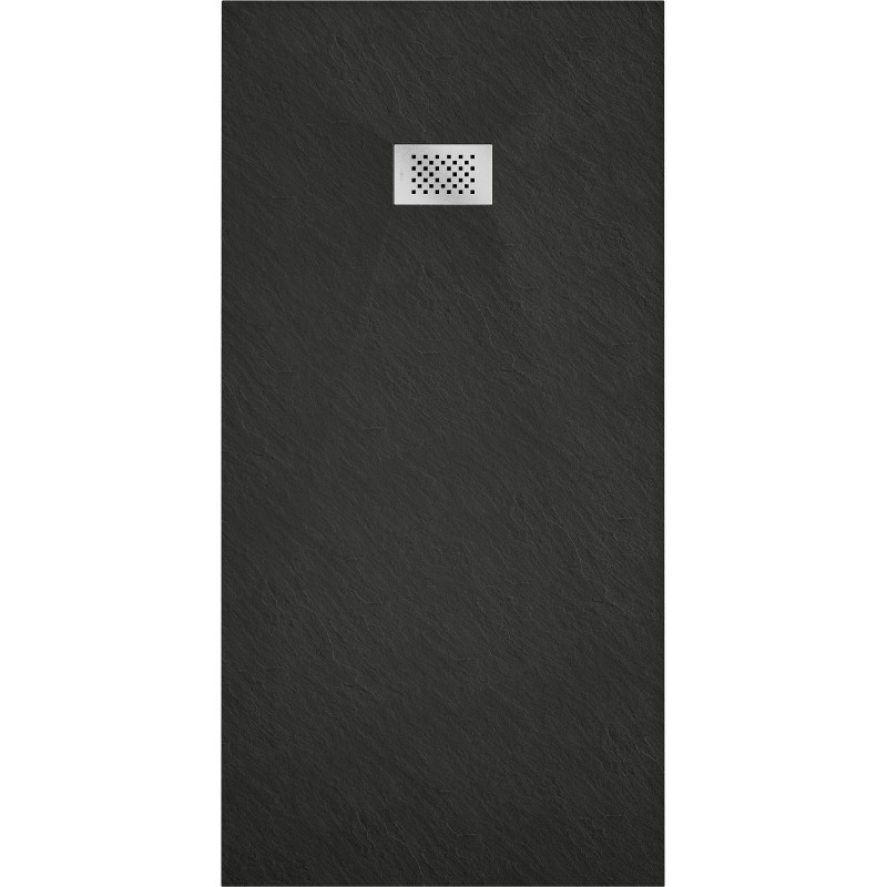 Mexen Hugo brodzik prostokątny SMC 170 x 90 cm, czarny, maskownica inox - 42709017-X