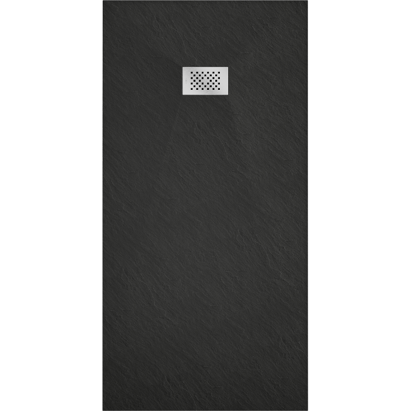 Mexen Hugo brodzik prostokątny SMC 180 x 90 cm, czarny, maskownica inox - 42709018-X