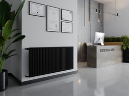 Mexen CH10 Hygiene grzejnik płytowy 400 x 1400 mm, podłączenie boczne, 605 W, czarny - W410H-040-140-70