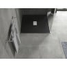 Mexen Hugo brodzik kwadratowy SMC 100 x 100 cm, czarny, maskownica inox - 42701010-X