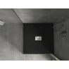 Mexen Hugo brodzik kwadratowy SMC 100 x 100 cm, czarny, maskownica inox - 42701010-X