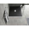 Mexen Hugo brodzik prostokątny SMC 130 x 100 cm, czarny, maskownica inox - 42701013-X