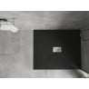 Mexen Hugo brodzik prostokątny SMC 130 x 100 cm, czarny, maskownica inox - 42701013-X