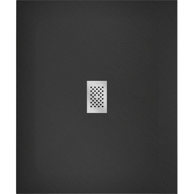 Mexen Hugo brodzik prostokątny SMC 130 x 100 cm, czarny, maskownica inox - 42701013-X