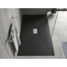 Mexen Hugo brodzik prostokątny SMC 170 x 100 cm, czarny, maskownica inox - 42701017-X