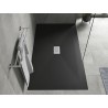 Mexen Hugo brodzik prostokątny SMC 200 x 100 cm, czarny, maskownica inox - 42701020-X