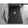 Mexen Hugo brodzik prostokątny SMC 170 x 100 cm, czarny, maskownica inox - 42701017-X
