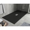 Mexen Hugo brodzik prostokątny SMC 200 x 100 cm, czarny, maskownica inox - 42701020-X
