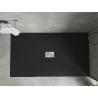 Mexen Hugo brodzik prostokątny SMC 200 x 100 cm, czarny, maskownica inox - 42701020-X