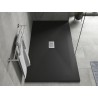 Mexen Hugo brodzik prostokątny SMC 200 x 100 cm, czarny, maskownica inox - 42701020-X