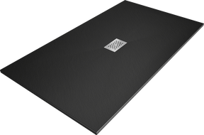 Mexen Hugo brodzik prostokątny SMC 200 x 100 cm, czarny, maskownica inox - 42701020-X