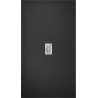Mexen Hugo brodzik prostokątny SMC 160 x 100 cm, czarny, maskownica inox - 42701016-X