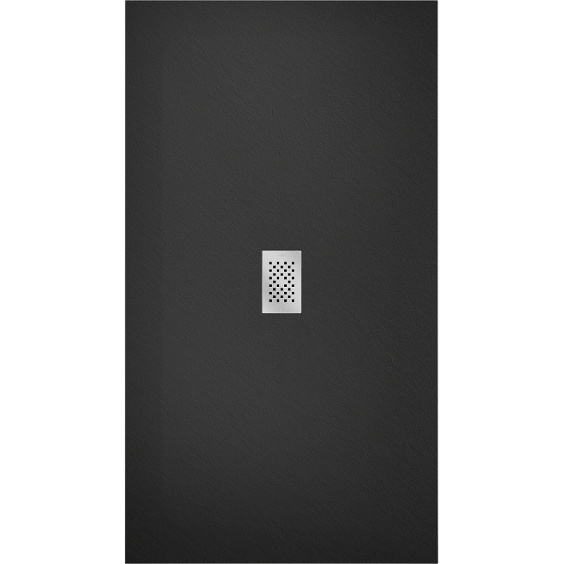 Mexen Hugo brodzik prostokątny SMC 200 x 100 cm, czarny, maskownica inox - 42701020-X