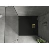 Mexen Hugo brodzik kwadratowy SMC 90 x 90 cm, czarny, maskownica złota - 42709090-G