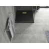 Mexen Hugo brodzik kwadratowy SMC 90 x 90 cm, czarny, maskownica złota - 42709090-G