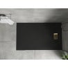 Mexen Hugo brodzik prostokątny SMC 140 x 80 cm, czarny, maskownica złota - 42708014-G